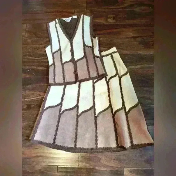 Young East Other - Vintage Leather and Knit western set skirt and vest 9/10